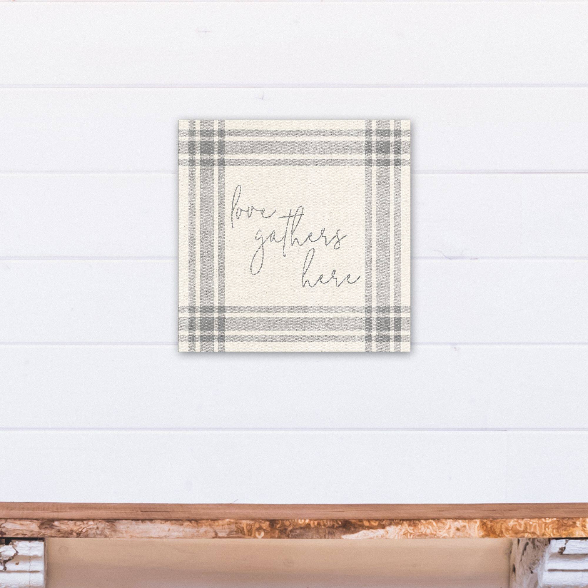 Love Gathers Here 16" x 16" Canvas Wall Art